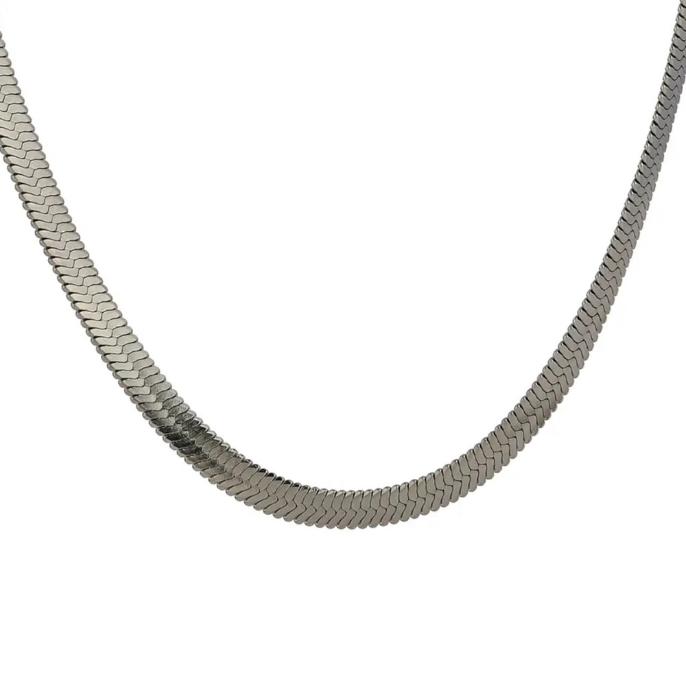 “Silver Serpent" Stainless Steel Snack-Style Choker Necklace